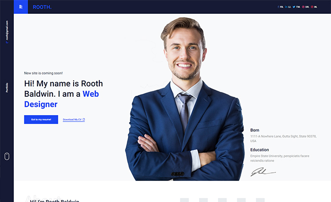 Rooth -  Resume HTML5 Template