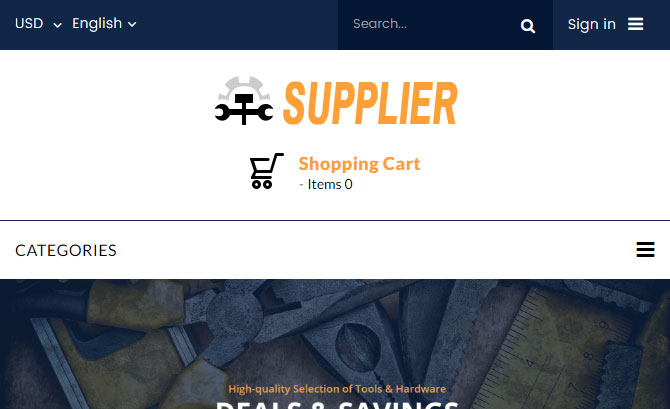 Supplier Prestashop Theme